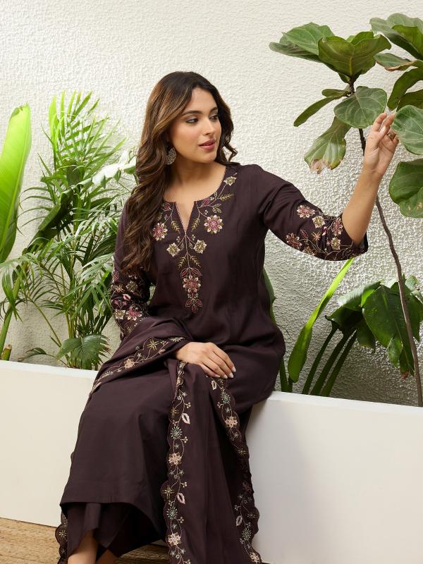 VP 9713 C Women Anarkali Kurta with Pant & Dupatta Suits, Festive Ethnic Set